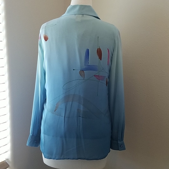 Vintage Palisades Hand Painted Blue Shirt Set - Picture 4 of 10